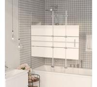Cabine de Douche Pliable ESG 120x140 cm Blanc Paroi de Baignoire Maison vidaXL
