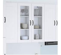 vidaXL Cabinet 80 x 31 x 100 cm en Bois d'ingénierie avec porte vitrée pour exposer la vaisselle 2 portes et 3 étagères 13908