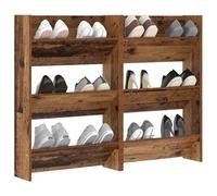Vidaxl Cabinets À Chaussures Muraux 2 Pcs Vieux Bois 60 X 18 X 60 Cm
