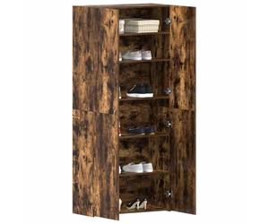 vidaXL Cabinet à Chaussures 80 x 35.5 x 180 cm Bois d'ingénierie | Plein de place pour tes chaussures, Un style moderne qui donne du peps à ta déco, Fait en chêne massif
