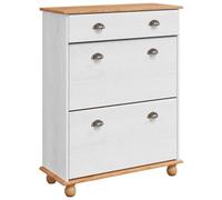 vidaXL Cabinet à Chaussures Askim 85X35X108 cm Bois d'ingénierie 3 tiroirs Organisateur de Rangement Blanc Mobilier intérieur en Bois Moderne avec étagère contemporaine élégante de Couloir