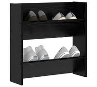 vidaXL Cabinet à Chaussures avec étagère Chêne Noir 60 x 18 x 60 cm, Organisateur de Couloir, Armoire à Chaussures Moderne, rangez Vos Bottes pour Gagner de la Place, idéal pour l'entrée