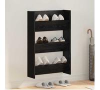vidaXL Cabinet à Chaussures avec étagère Chêne Noir 60 x 18 x 90 cm, Meuble à Chaussures de Couloir, Rangement Moderne, unité compacte, Organisateur Mural Qui gagne de la Place