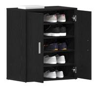 vidaXL Meuble à chaussures 862682 – Armoire en bois d'ingénierie chêne noir 60x35x70 cm