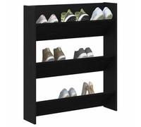 vidaXL Armoire à chaussures moderne Chêne noir 80x18x90 cm Bois d'ingénierie 3 niveaux Autonome
