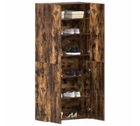 vidaXL Armoire à chaussures – Chêne fumé, 80×35,5×180 cm, 4 étagères, 2 portes (Bois d'ingénierie)