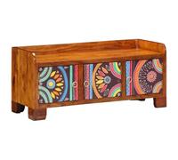 Banc à chaussures - 90x35x40 cm - Bois massif d'acacia - 2 portes - Multicolore