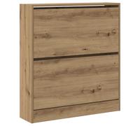 vidaXL Cabinet à Chaussures avec tiroir à Rabat chêne fumé 80x21x87,5 cm