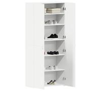 vidaXL Armoire à chaussures moderne 80×35,5×180 cm Blanc Bois d'ingénierie Grande capacité