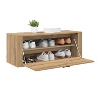 vidaXL Cabinet à Chaussures chêne Artisanal 100 x 35 x 38 cm, Banc de Rangement pour Chaussures, Design rectangulaire Moderne, Organisateur Pratique pour l'entrée, système Mural