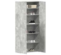 vidaXL Meuble à chaussures Gris béton 80x35,5x180 cm Bois d ingénierie