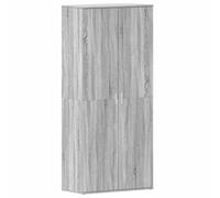 vidaXL Cabinet à Chaussures Gris 80 x 39 x 180 cm Bois d'ingénierie, Entrée Moderne, Meuble à Chaussures Pratique, Organisateur élégant, Rangement stylé pour Salon.