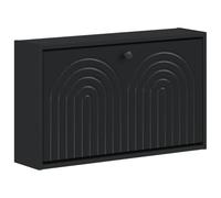 vidaXL Cabinet à Chaussures Mural ALKMAAR 71 x 17 x 43 cm Noir, Meuble d'entrée, Armoire à Chaussures Moderne, Rangement Mural résistant à l'humidité, Organisateur Compact