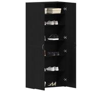 vidaXL Cabinet à Chaussures Noir 80 x 35.5 x 180 cm Bois d'ingénierie, Meuble à Chaussures de Salon, Rangement Moderne, étagère compacte, Unis pour Hall, Simple et Efficace !