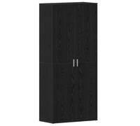 vidaXL Cabinet à Chaussures Noir 80 x 39 x 180 cm Bois d'ingénierie, Entrée Moderne, Meuble à Chaussures Pratique, Organisateur élégant, Rangement stylé pour Salon.