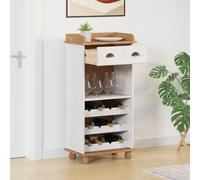 vidaXL Cabinet à vin "ASKIM" avec 12 porte-bouteilles en bois massif blanc en pin
