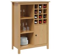 vidaXL Cabinet à vin Hill Marron Miel 79.5 x 40 x 107.5 cm, Meuble à vin Moderne, étagère stylée, Armoire en pin, vitrine intérieure, Rangement rectangulaire