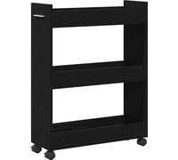 vidaXL Cabinet avec roue Chêne noir 60 x 22 x 79 cm Bois composite
