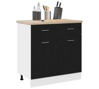 Meuble de cuisine - Cabinet en chêne noir - 80x46x81,5 cm - 2 portes - Design contemporain