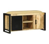 vidaXL Cabinet Banc Marron 100 x 35 x 50 cm Bois de manguier Massif, Banc de Rangement rectangulaire, Style Industriel, Meuble Multifonction, déco Moderne pour Salon