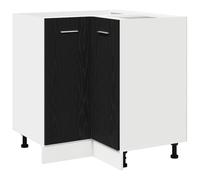 Cabinet D'angle Noir En Chêne Vidaxl - 75,5x75,5x81,5 Cm Noir