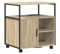 Vidaxl Cabinet De Bureau Avec Roue Chêne Sonoma 60 X 46 X 67 Cm