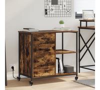 Vidaxl Cabinet De Bureau Chêne Fumé 76 X 41 X 72 Cm Bois D'ingénierie