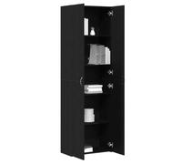vidaXL Cabinet de Bureau Chêne Noir 60 x 32 x 190 Bois d'ingénierie, Unités de Rangement de Bureau, Meuble Rustique, Organisateur d'espace, étagère intérieure.