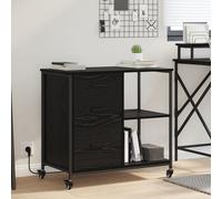 Vidaxl Cabinet De Bureau Chêne Noir 76 X 41 X 72 Cm Bois D'ingénierie