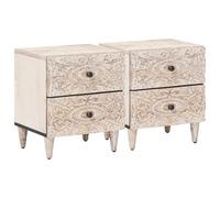 vidaXL Cabinet de Chevet 2 pc Blanc 40 x 33,5 x 46 cm