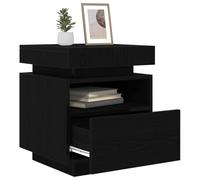 vidaXL Table de chevet 2 pcs Chêne Noir 40 x 39 x 48.5 cm – Rustique avec tiroir