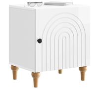 vidaXL Cabinet de Chevet 2 pcs Blanc Brillant 43 x 34,5 x 50 cm, Table de Nuit Chic rectangulaire, Table de Chevet Moderne, Grand Rangement, Compact, Meuble Pratique pour la Chambre