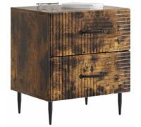 vidaXL Cabinet de Chevet 2 pcs Chêne fumé 43 x 34,5 x 47,5 cm, Unité de Rangement pour Chambre, Table de Nuit Vintage, Meuble rectangulaire, Design épuré, Organisation Solide
