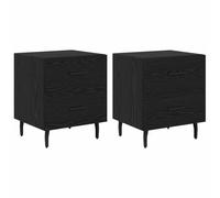 vidaXL Cabinet de Chevet 2 pcs Chêne Noir 40 x 35 x 47.5 cm, Table de Nuit Moderne, Unisexe et stylée, Meuble Compact avec Espace de Rangement pour Votre Chambre