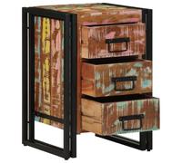 vidaXL Cabinet de Chevet 40 x 35 x 50 cm Bois de récupération Massif, Table de Chevet Industrielle, Armoire Moderne, Meuble Pratique, Rangement Compact pour la Chambre.