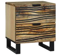 Vidaxl Cabinet De Chevet 40x33.5x46 Cm En Bois Solide De Mangue Et Bois Aggloméré