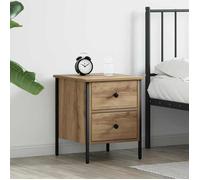 vidaXL Cabinet de Chevet Artisan Chêne 40X42X50 cm Bois d'Ingénierie Table de Nuit Élégante Avec Deux Tiroirs Assemblage 871247