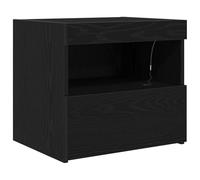 Cabinet De Chevet Vidaxl Avec Lumières Led Chêne Noir 50x40x45 Cm Noir