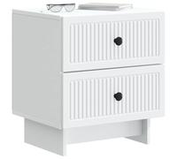 vidaXL Cabinet de Chevet avec tiroir 2 pcs Blanc 43 x 34,5 x 47,5 cm, Table de Nuit Vintage, Design rectangulaire, Rangement spacieux, Meuble Chambre élégant, Cabinet Pratique