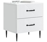 vidaXL Cabinet de Chevet avec tiroir 2 pcs Blanc 43 x 34,5 x 47,5 cm, Unité de Rangement pour Chambre, Table de Nuit Vintage, Meuble rectangulaire, Design épuré, Organisation Solide