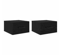 vidaXL Cabinet de chevet avec tiroir 2 pcs Chêne noir 35 x 35 x 20 cm