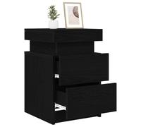 vidaXL Cabinet de chevet 2 pcs avec tiroir Chêne noir 35 x 39 x 55 cm Support USB