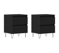 Vidaxl Cabinets De Chevet 2 Pcs Chêne Noir 40x35x50 Cm Bois D'ingénierie Noir