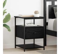 Vidaxl Cabinet De Chevet Avec Tiroir 2 Pcs Chêne Noir 40 X 42 X 56 Cm