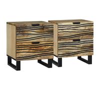 Cabinet de chevet avec tiroir bois de manguier massif Mobilier chambre vidaXL vi