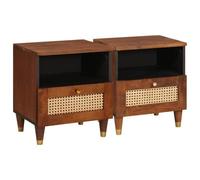 Cabinet de chevet avec tiroir Bois d'acacia massif Mobilier chambre en vidaXL vi