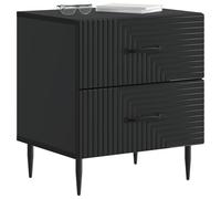 vidaXL Cabinet de Chevet avec tiroir 2 pcs Noir 43 x 34,5 x 47,5 cm, Unité de Rangement pour Chambre, Table de Nuit Vintage, Meuble rectangulaire, Design épuré, Organisation Solide