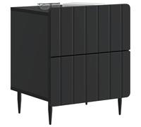 vidaXL Cabinet de Chevet avec tiroir 2 pcs Noir 43 x 34,5 x 49,5 cm, Table de Chevet Moderne, Meuble de Rangement rectangulaire, Organisateur élégant pour Chambre