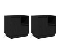 Vidaxl Chêne Noir Bois D'ingénierie Moyenne Table De Chevet