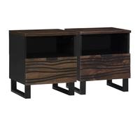 vidaXL Cabinet de Chevet avec tiroir 2 pcs Noyer 40 x 33 x 46 cm, Table de Nuit en Bois, rectangulaire, Rangement Durable pour la Chambre, Meuble en Bois de Mangue